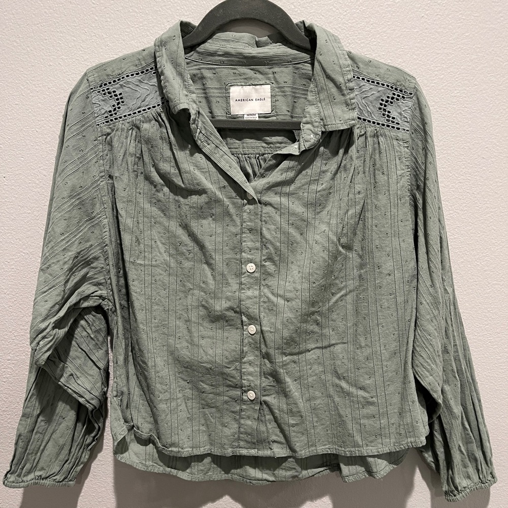 American Eagle Outfitters Sage Green Women's Top